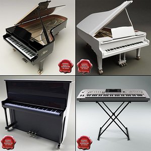 music instruments v3 grand piano 3d model