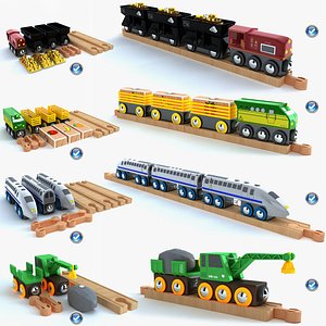 3d model kids train toys
