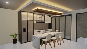 Blender Eevee Minimalist Home Design Low-poly model