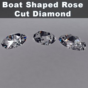 3d boat shaped rose cut diamond