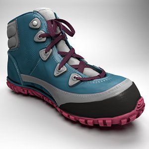 Hiking Boots Women Low Poly and High Poly