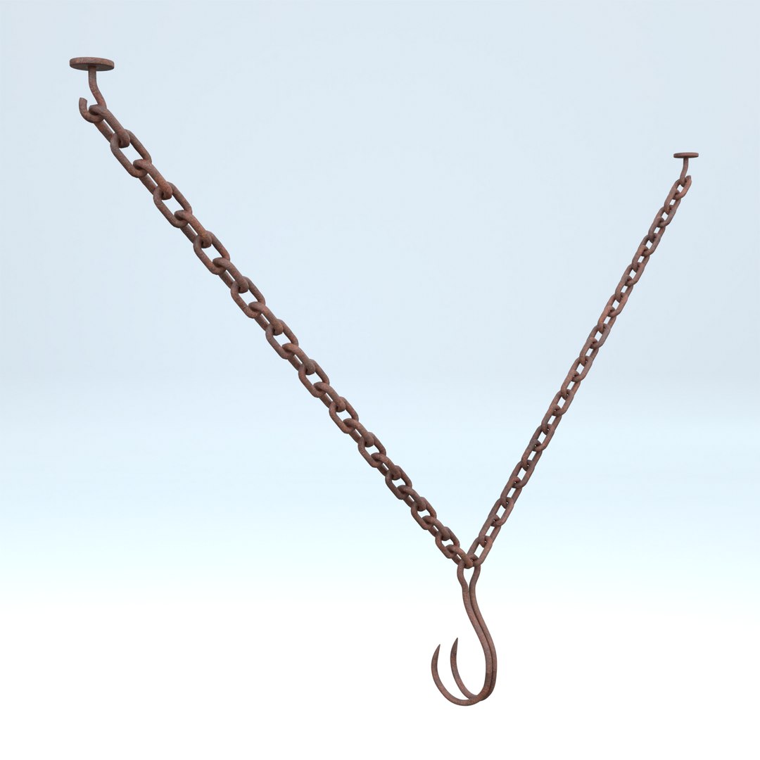 Rusty Chain With Hook Model - TurboSquid 2417764