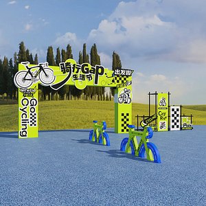 3D Cycling Life Festival Exhibition Cycling Circle Competition Healthy Life Festival Bicycle Frame Cycl model