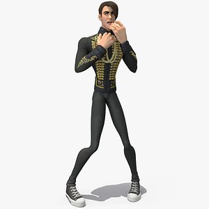 Cartoon Man in Cavalry Jacket Rigged