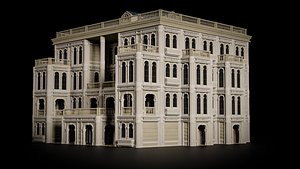 CLASSIC EUROPEAN KITBASH 06 MODULAR BUILDING WITH INTERIOR
