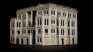 CLASSIC EUROPEAN KITBASH 06 MODULAR BUILDING WITH INTERIOR