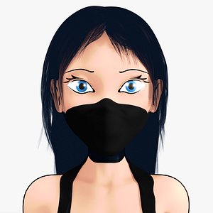 3D female ninja anime model