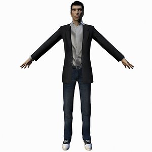 Male businessman casual rigged animated