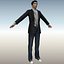 Homem de negócios masculino casual equipado animad