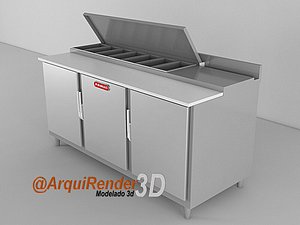 refrigerator pizza 3d model