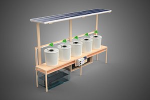 IOT SOLAR PANEL HYDROPONIC AEROPONIC PLANT DUTCH BUCKET SYSTEM