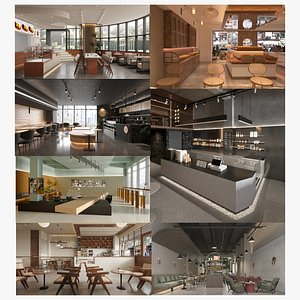 The Commercial Cafe and Bakery Collection&#x3a; 7-in-1 Retail Spaces Bundle model