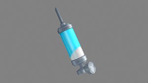 3D Cartoon syringe - blue