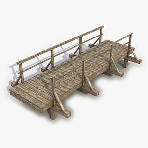 3D bridge wood wooden