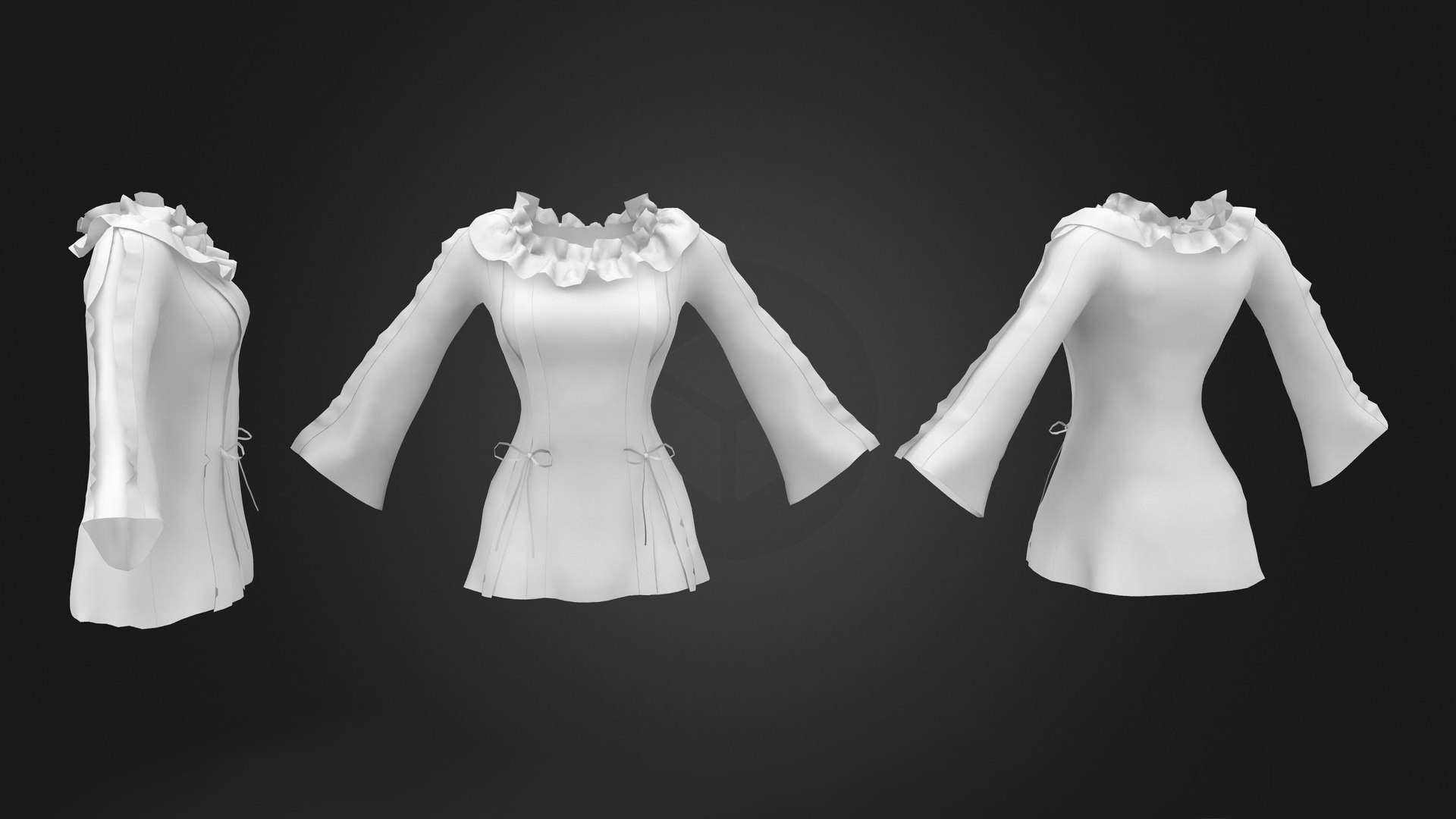Greenwood Lace Tunic 3D Model - TurboSquid 1820597