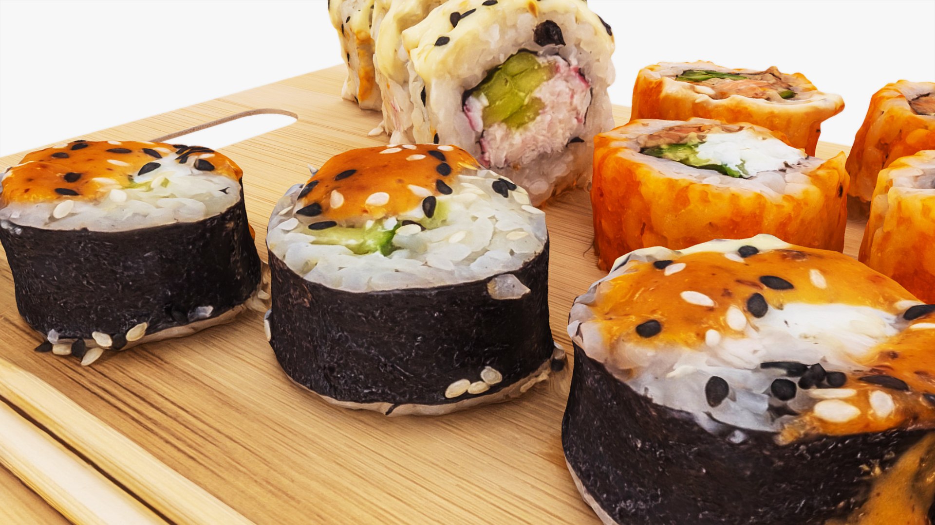 Sushi 3D model https://p.turbosquid.com/ts-thumb/Y0/LcfrdI/kC/preview05/jpg/1732871978/1920x1080/fit_q87/efa826569eed2ec45691d0acbada03679822d1cb/preview05.jpg