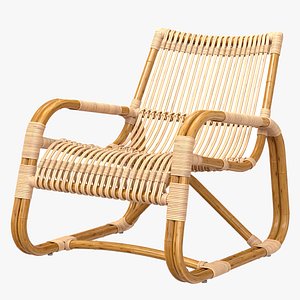 Curve lounge chair INDOOR rattan Cane-line 3D