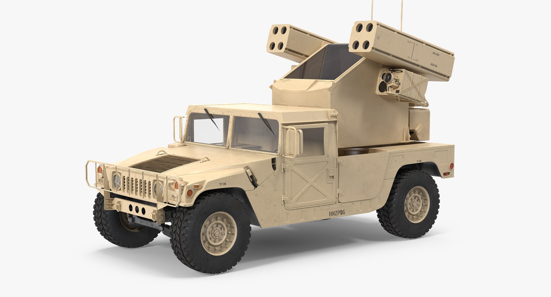 HMMWV M998 Equipped with Avenger Desert 3D model preview
