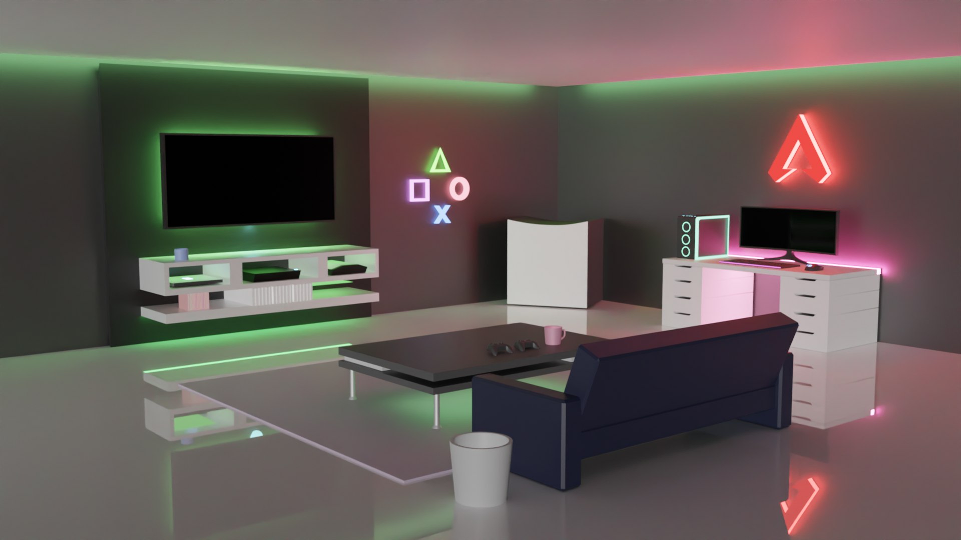 Gaming Room 3D - TurboSquid 1809828