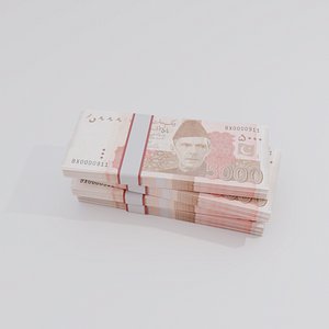 5000 Pakistan Pakistani Rupee Currency 3D model