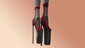 3D high heels  shoes model