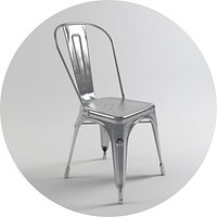 A Chair - Varnished raw steel - Tolix
