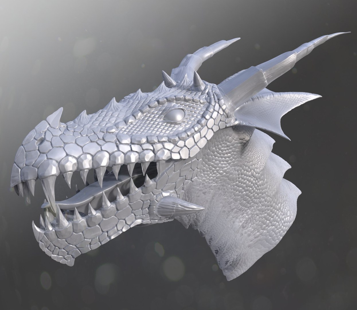 Metal Dragon Head 3d Max