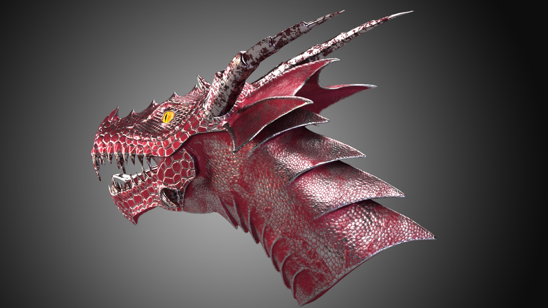 Metal Dragon Head 3d Max