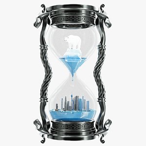 3D Hourglass about Global Warming   Environmental Art model