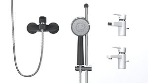 KLUDI ZENTA BLACK  WHITE set 3D