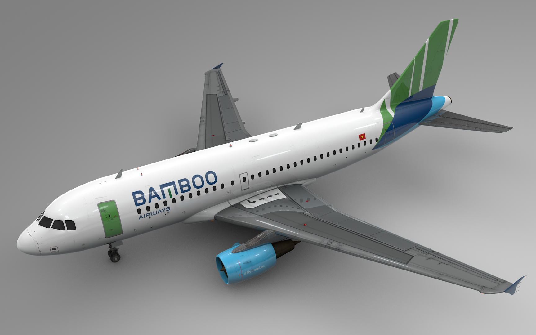 Airbus A319-100 BAMBOO Airways L1448 model - TurboSquid 1760355