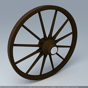 wooden wheel 3d max
