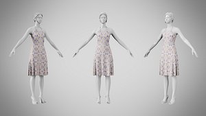 3D model Dress 22 Whimsical Loop Mosaic