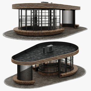 3D Bus stop - cafe model