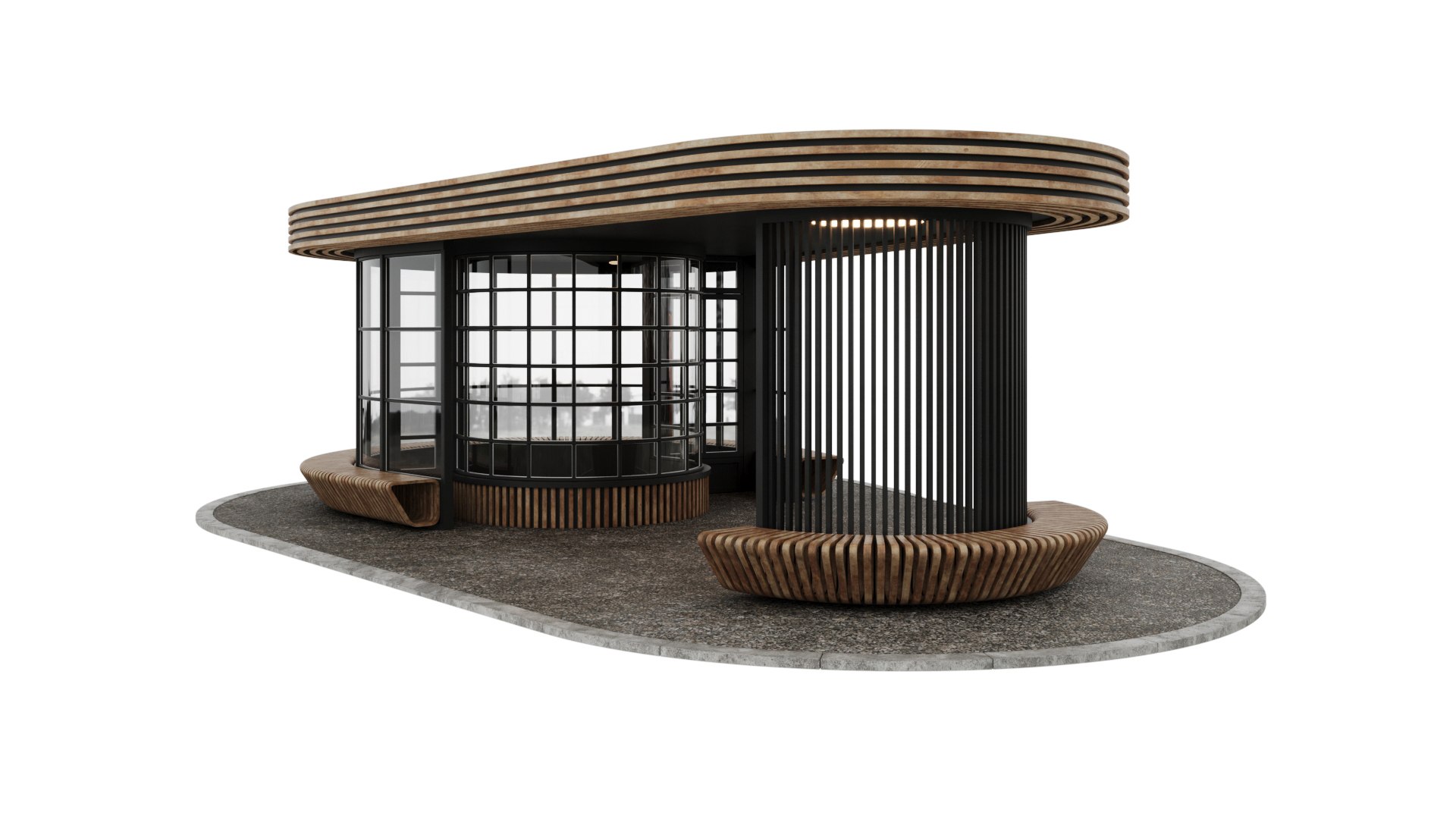 3D Bus stop - cafe model - TurboSquid 2122558