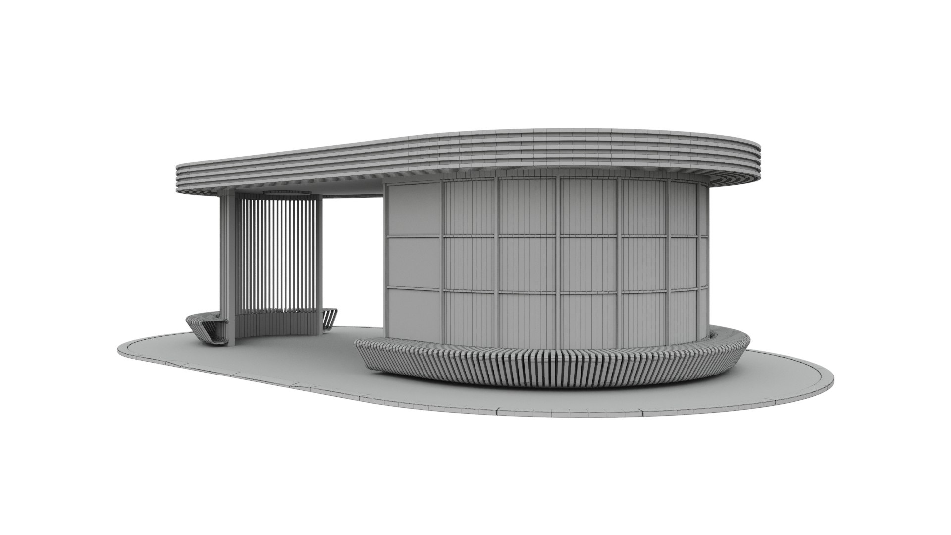 3D Bus stop - cafe model - TurboSquid 2122558