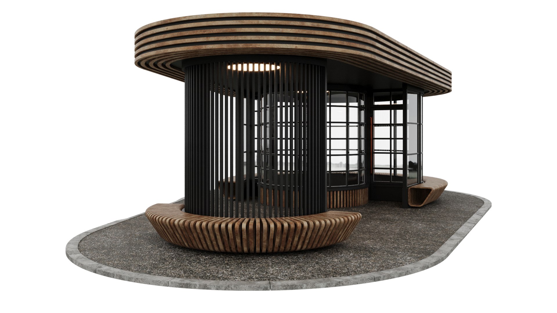 3D Bus stop - cafe model - TurboSquid 2122558