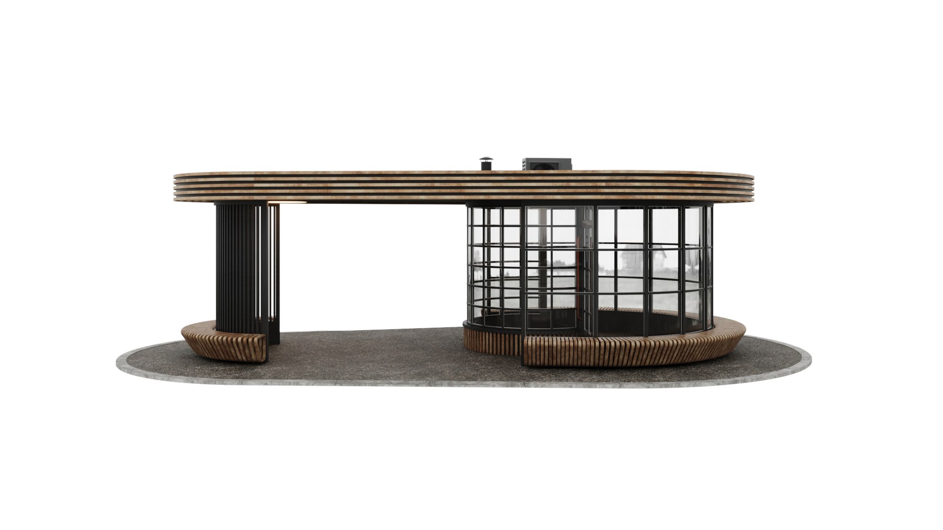 3D Bus stop - cafe model - TurboSquid 2122558