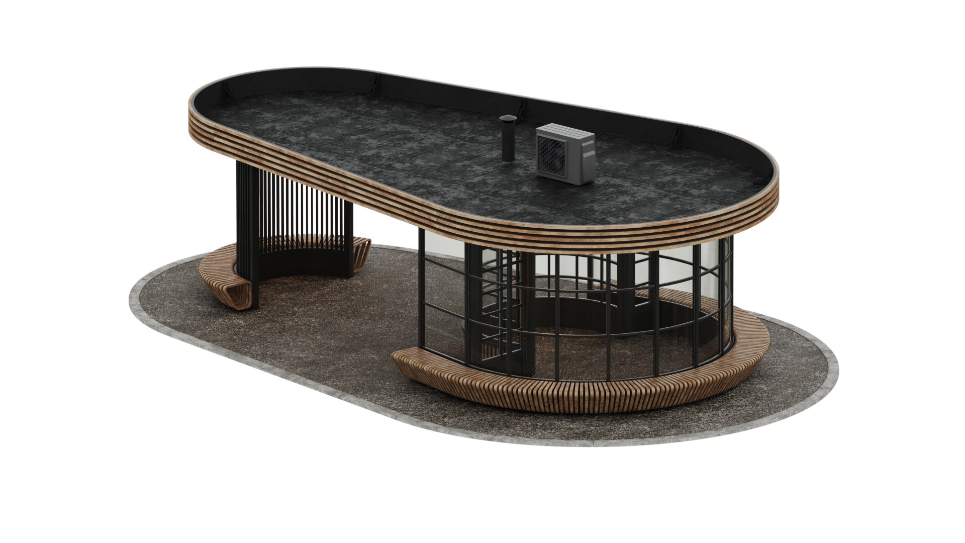 3D Bus stop - cafe model - TurboSquid 2122558