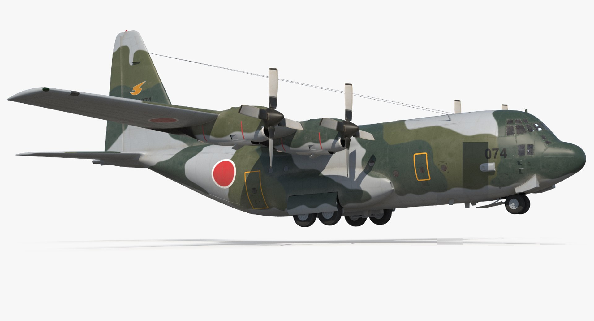 Lockheed C 130H Hercules L-382 Japan Air Force 3D model preview