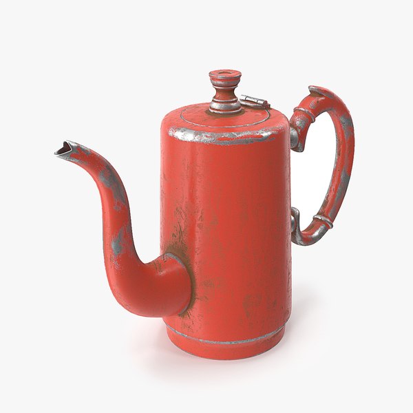 3D model Vintage metal teapot VR / AR / low-poly