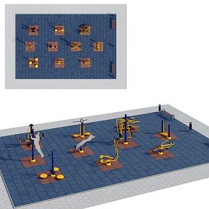 Sports ground with outdoor exercise trainers