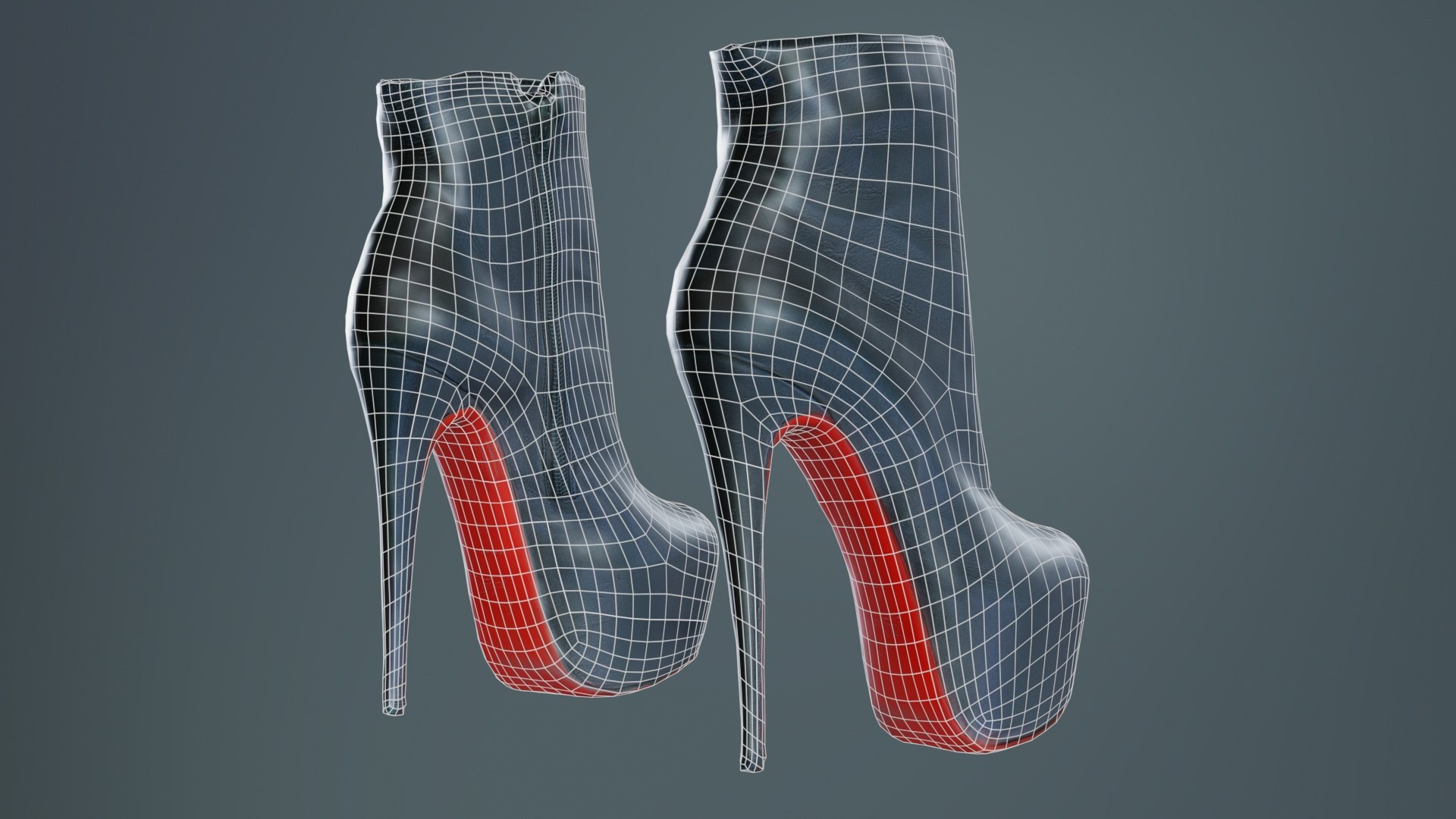 3D Red Sole Boots Remastered - TurboSquid 2361201