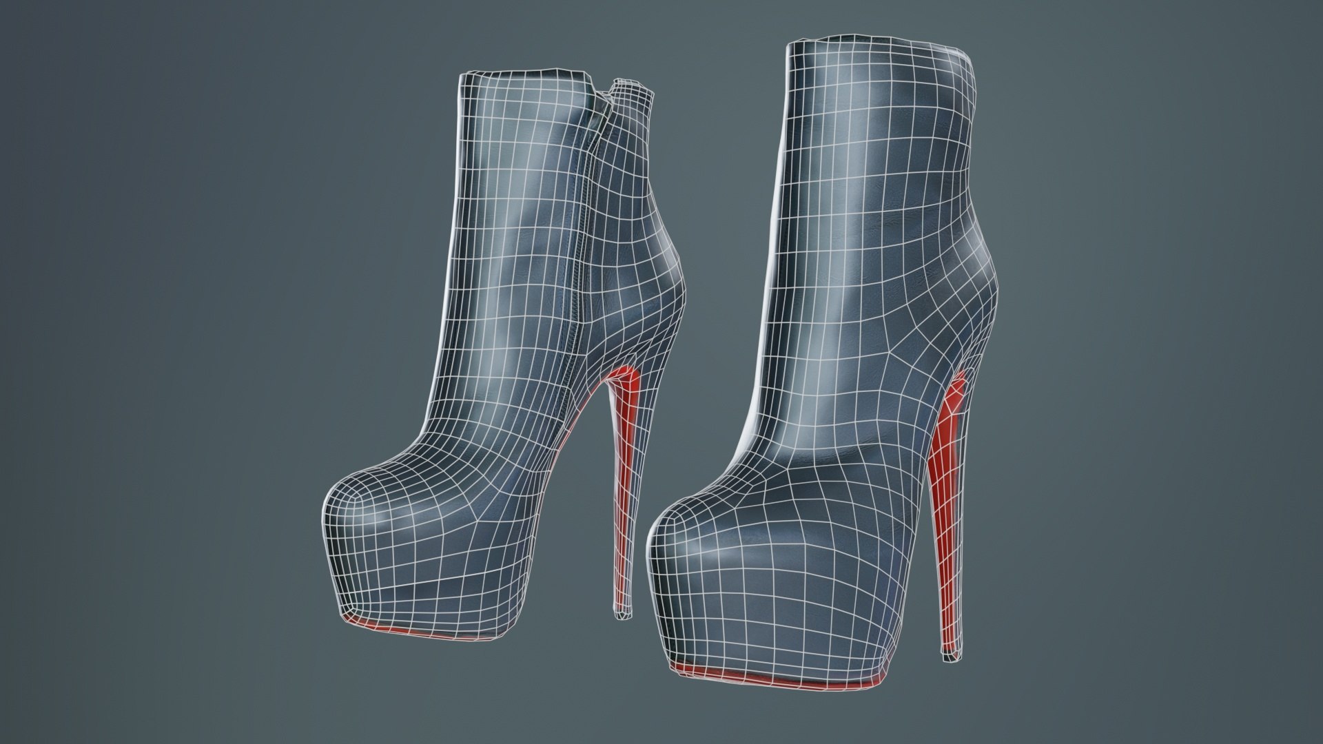 3D Red Sole Boots Remastered - TurboSquid 2361201