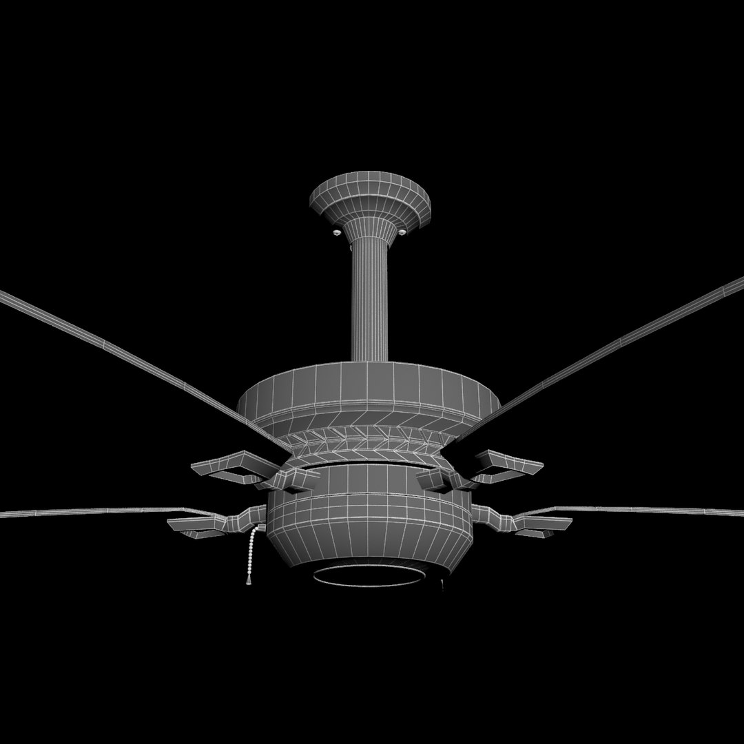 Realistic Ceiling Fan 3d Model