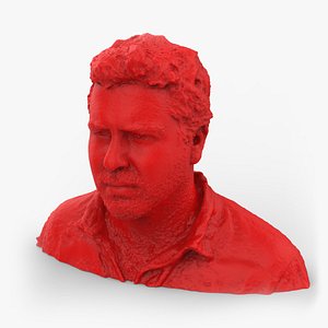 3D Man head with beard model