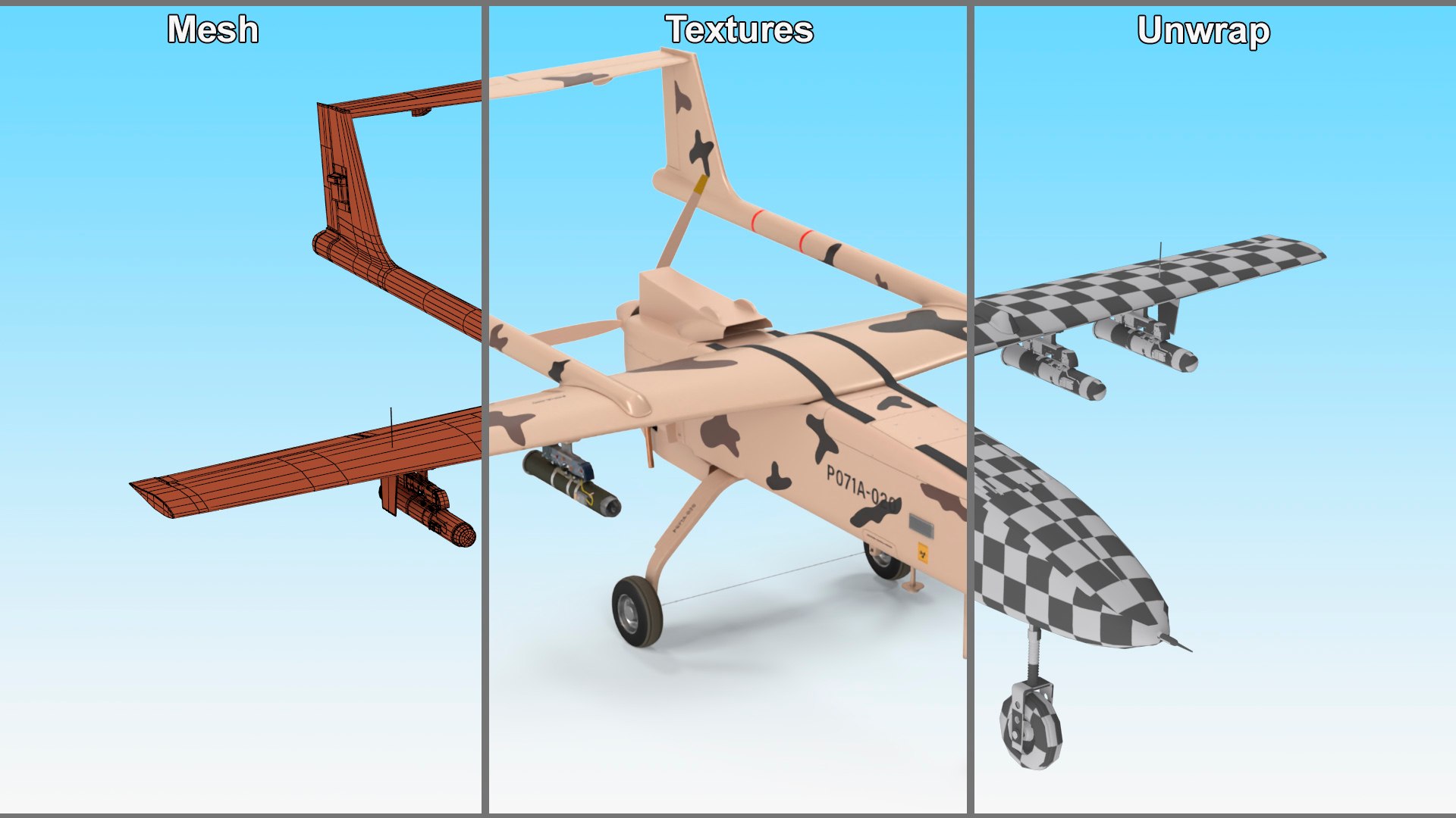 Camouflage Iranian Drone Mohajer-6 3D model https://p.turbosquid.com/ts-thumb/Y0/ugR5M7/57/camouflage_iranian_drone_mohajer6_015/jpg/1716439411/1920x1080/fit_q87/a263be115823c1132031e6816e85b4631e2bd11f/camouflage_iranian_drone_mohajer6_015.jpg