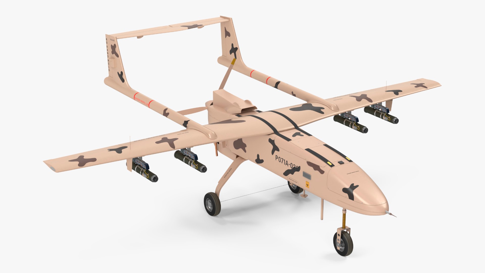 Camouflage Iranian Drone Mohajer-6 3D model preview