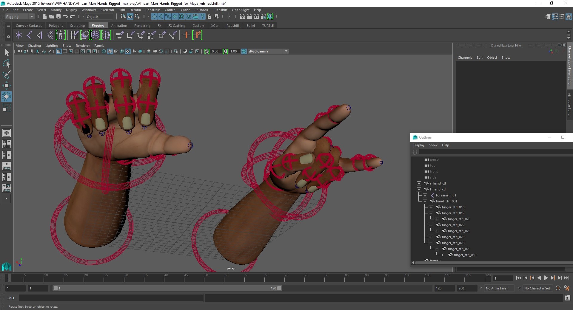 3D African Man Hands Rigged For Maya - TurboSquid 2188807
