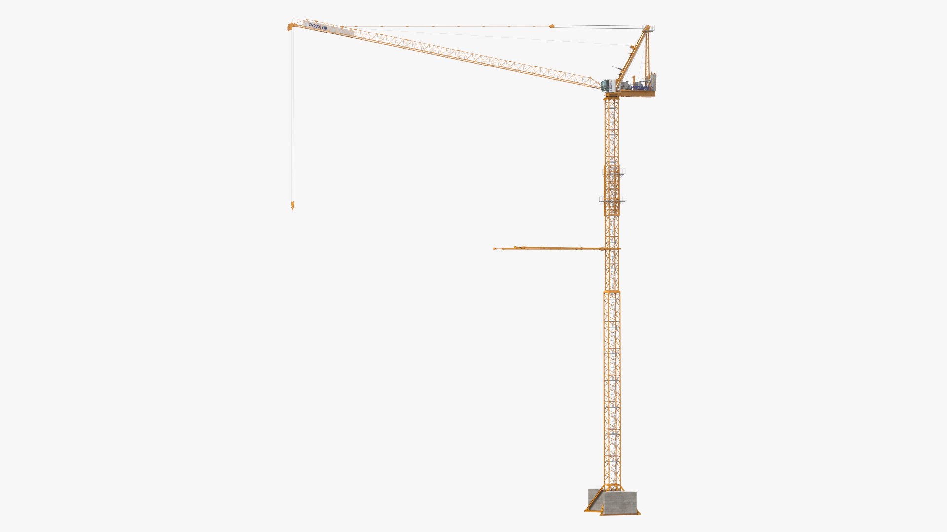 Potain MR 295 Tower Crane Rigged for Cinema 4D 3D model preview